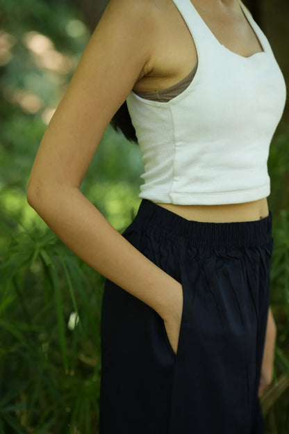 Navy Blue Solid Palazzo Pants