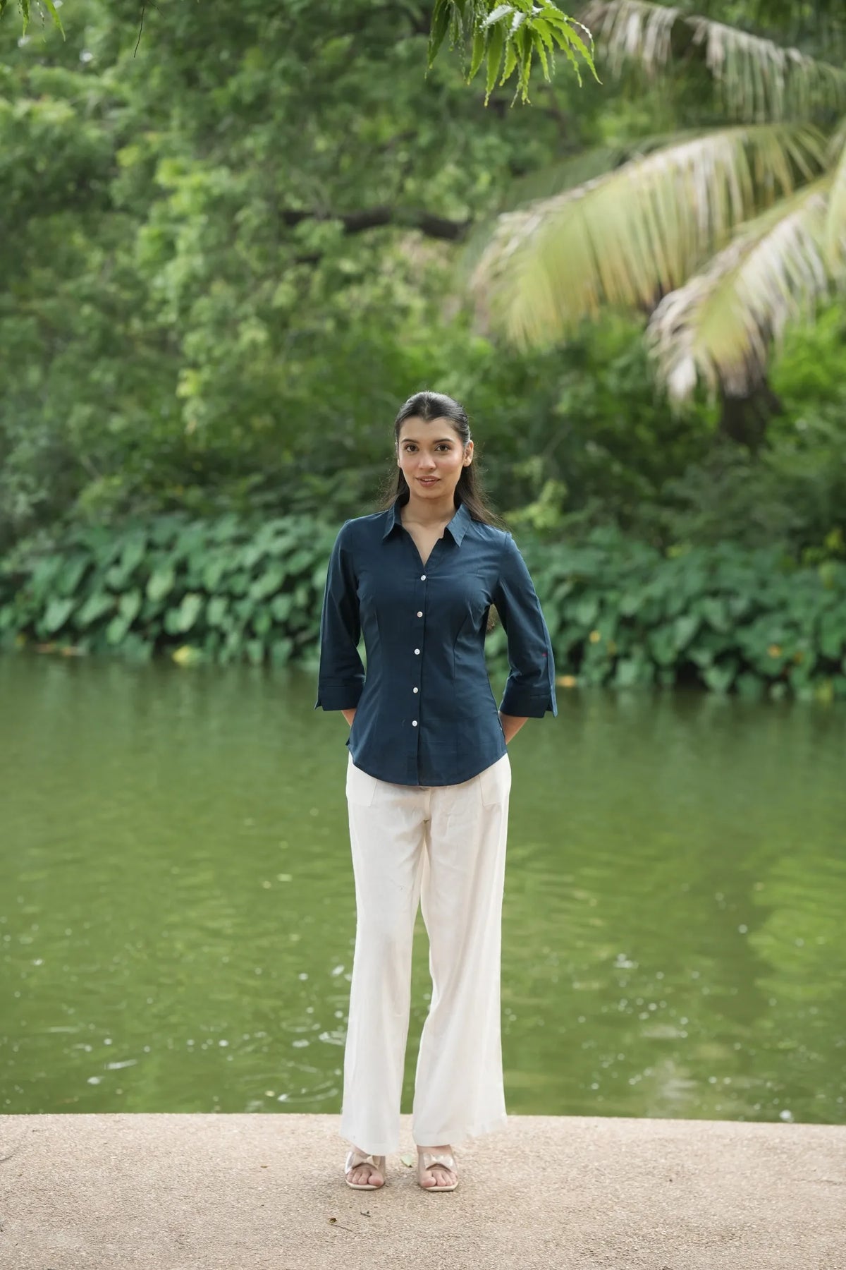 Navy Blue Cotton Shirt