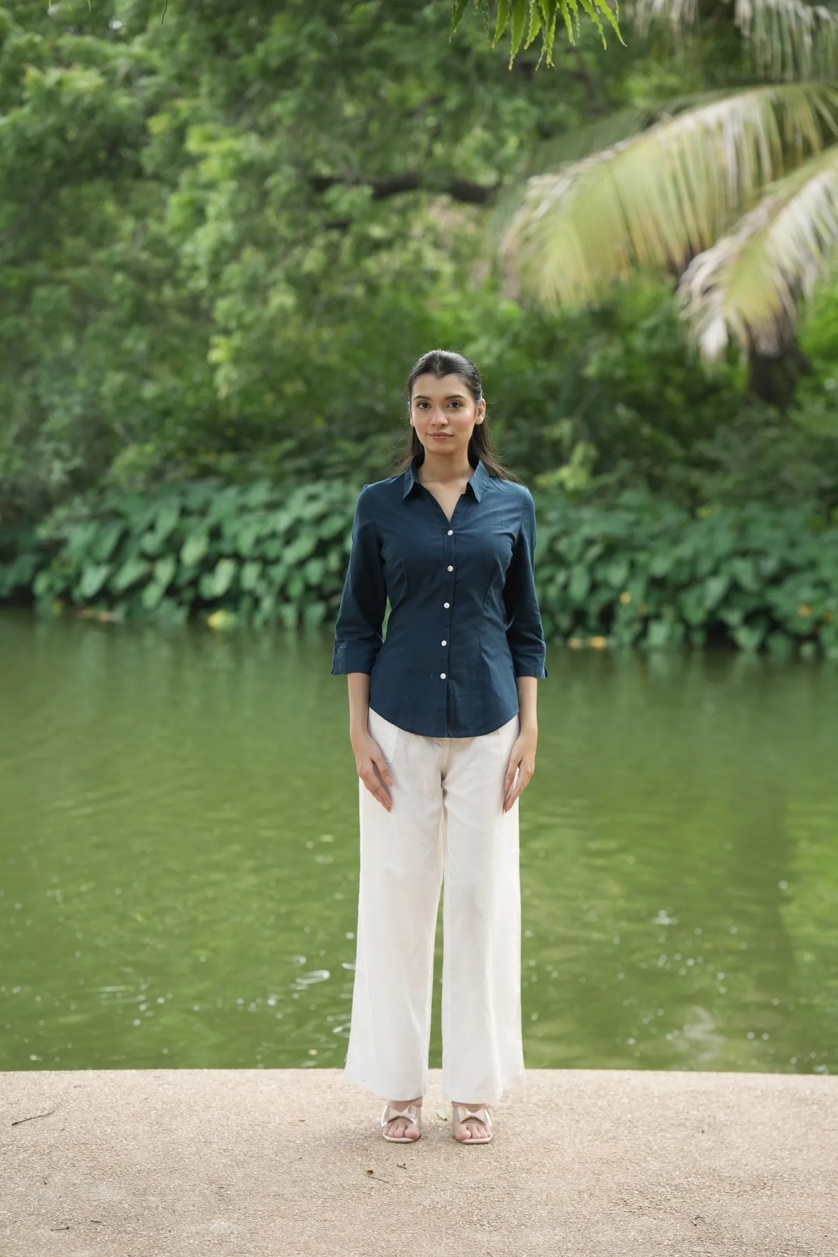 Navy Blue Cotton Shirt