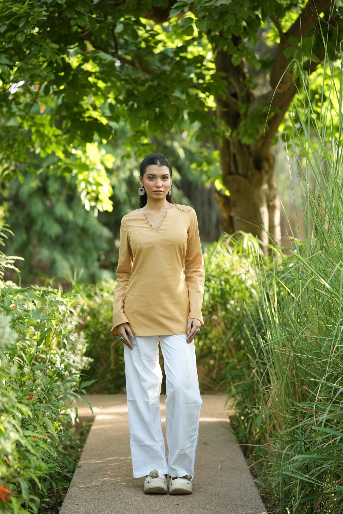 Yellow Solid Lupi Kurti