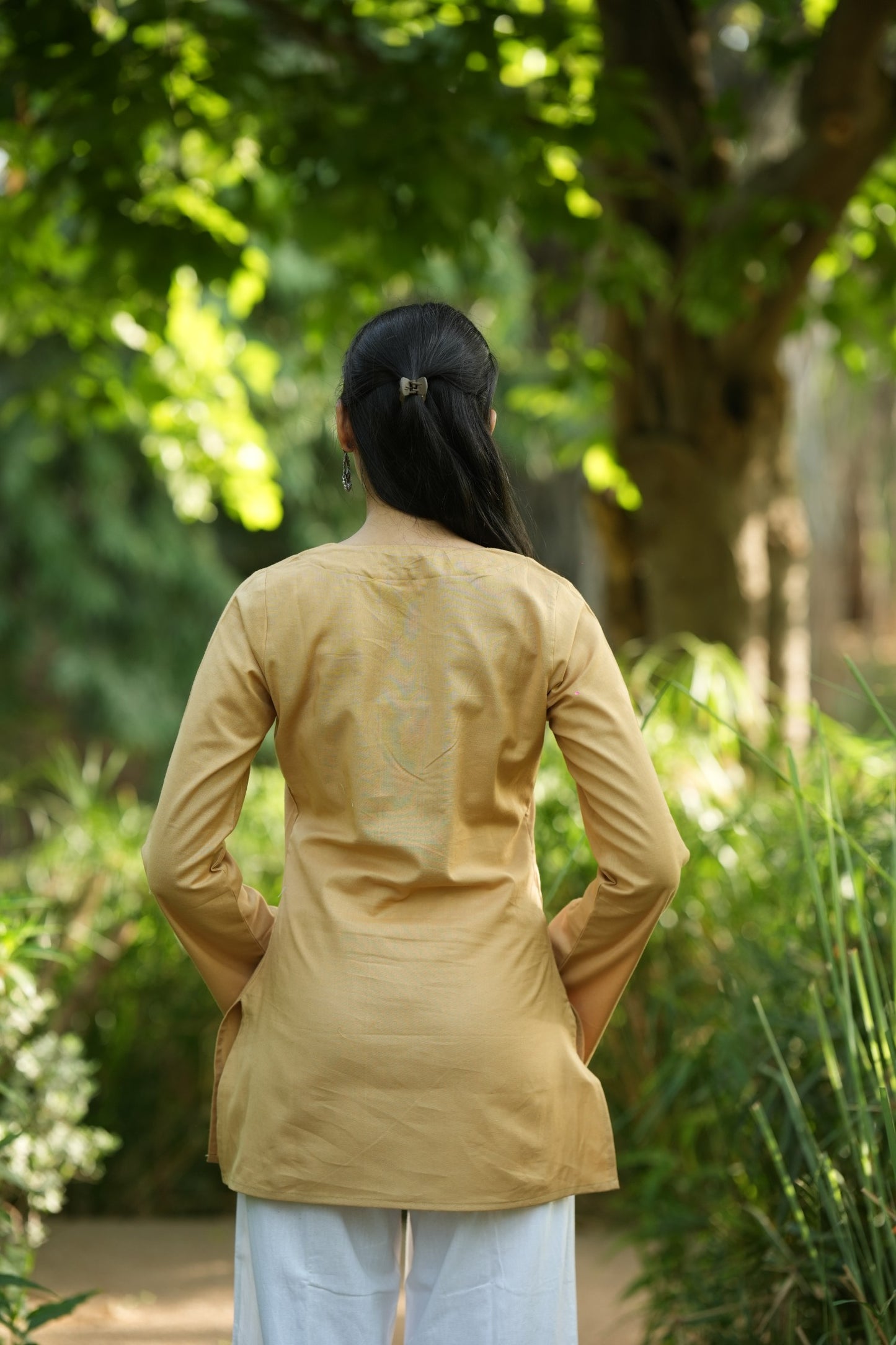 Yellow Solid Lupi Kurti