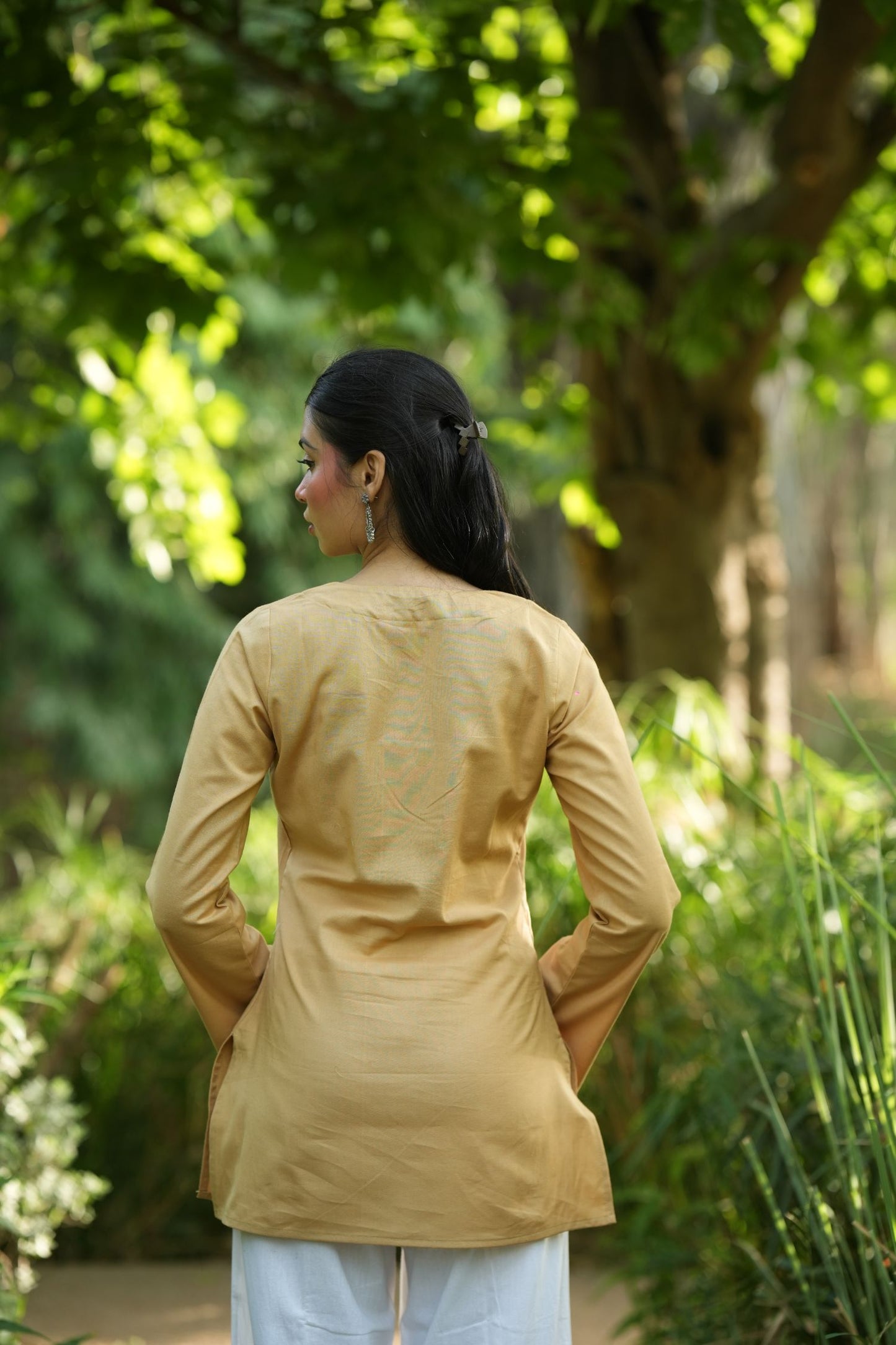 Yellow Solid Lupi Kurti