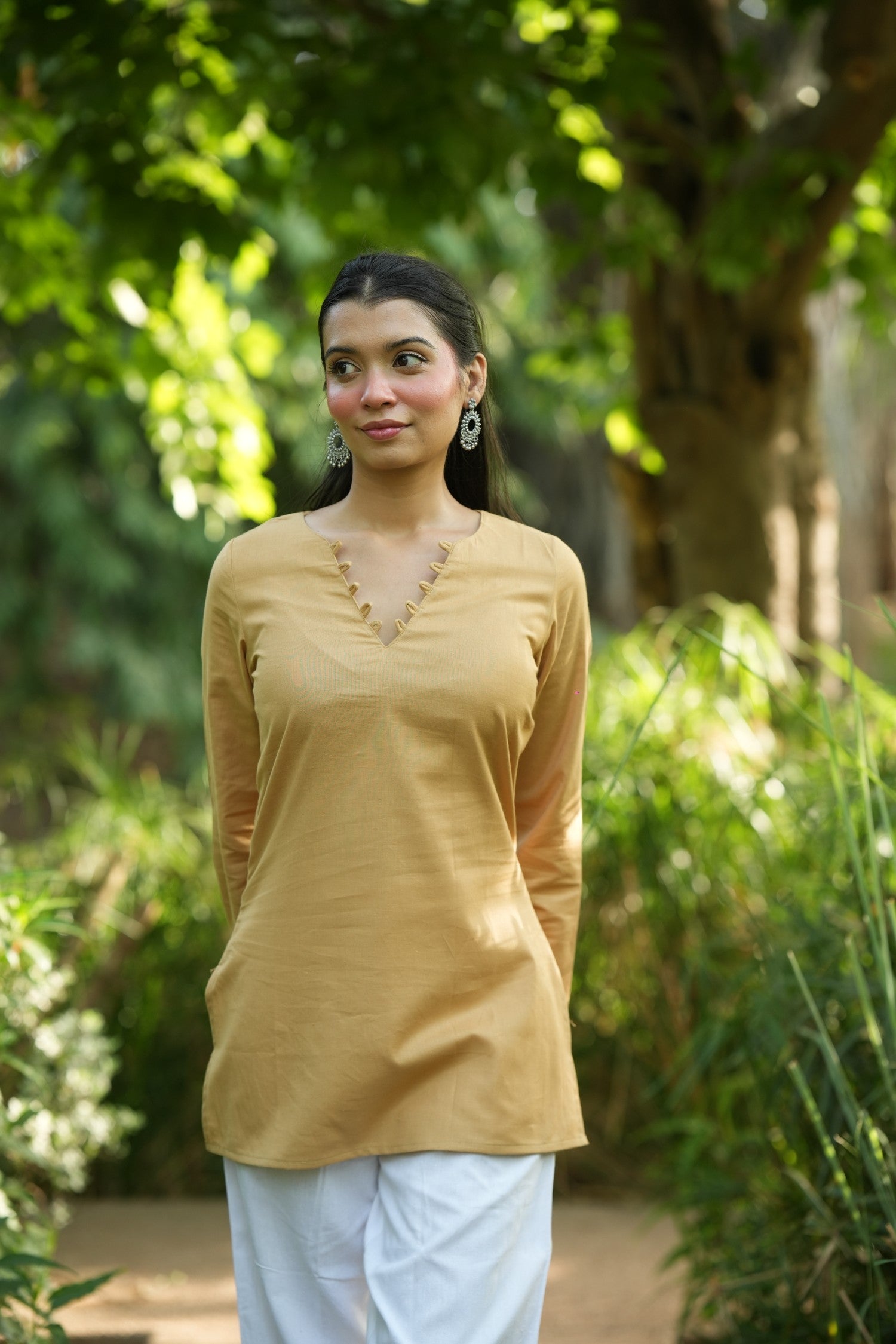 Yellow Solid Lupi Kurti