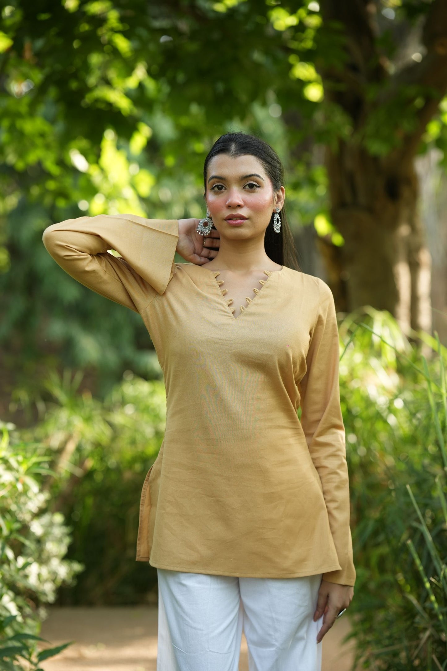 Yellow Solid Lupi Kurti