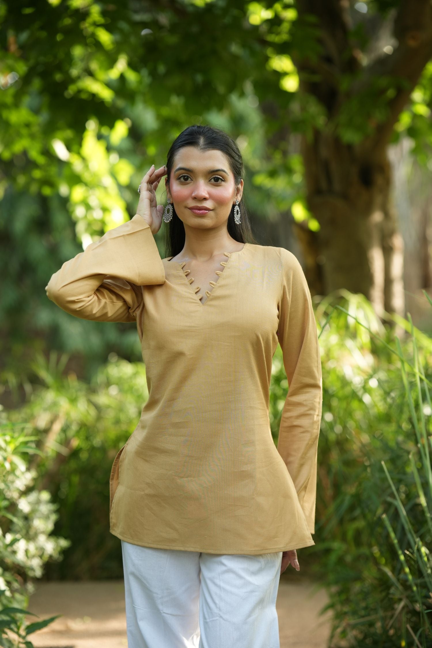 Yellow Solid Lupi Kurti