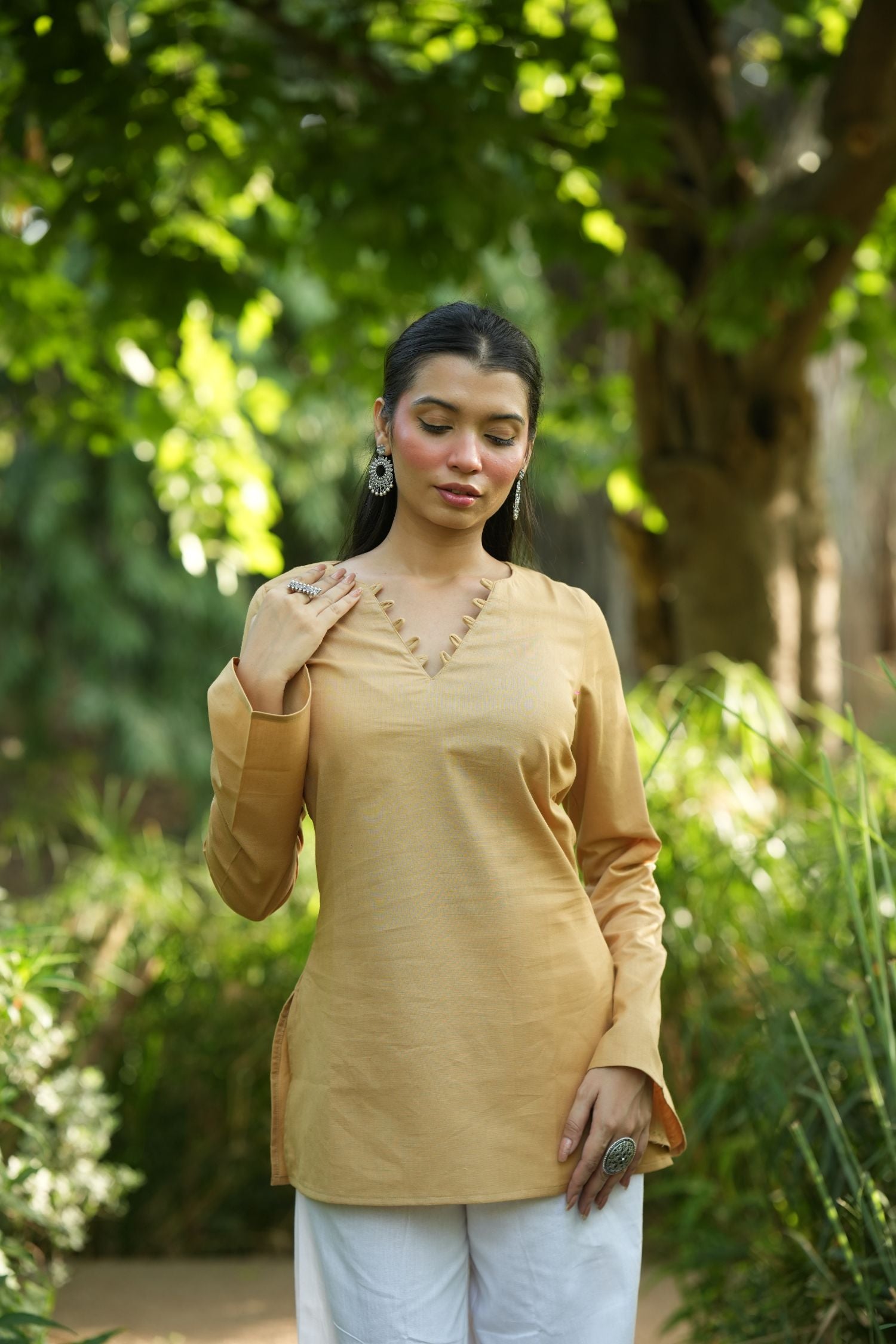Yellow Solid Lupi Kurti
