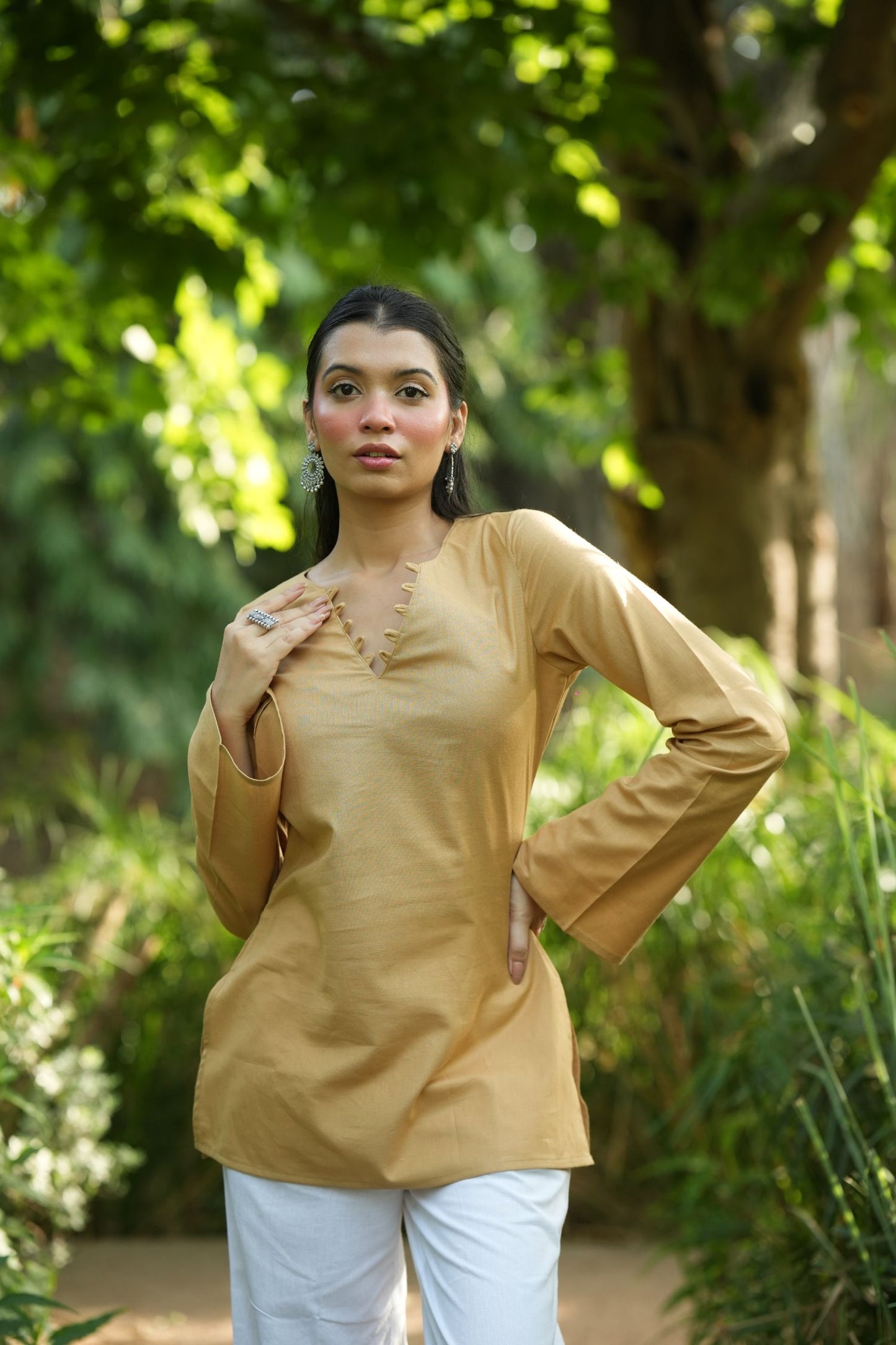 Yellow Solid Lupi Kurti