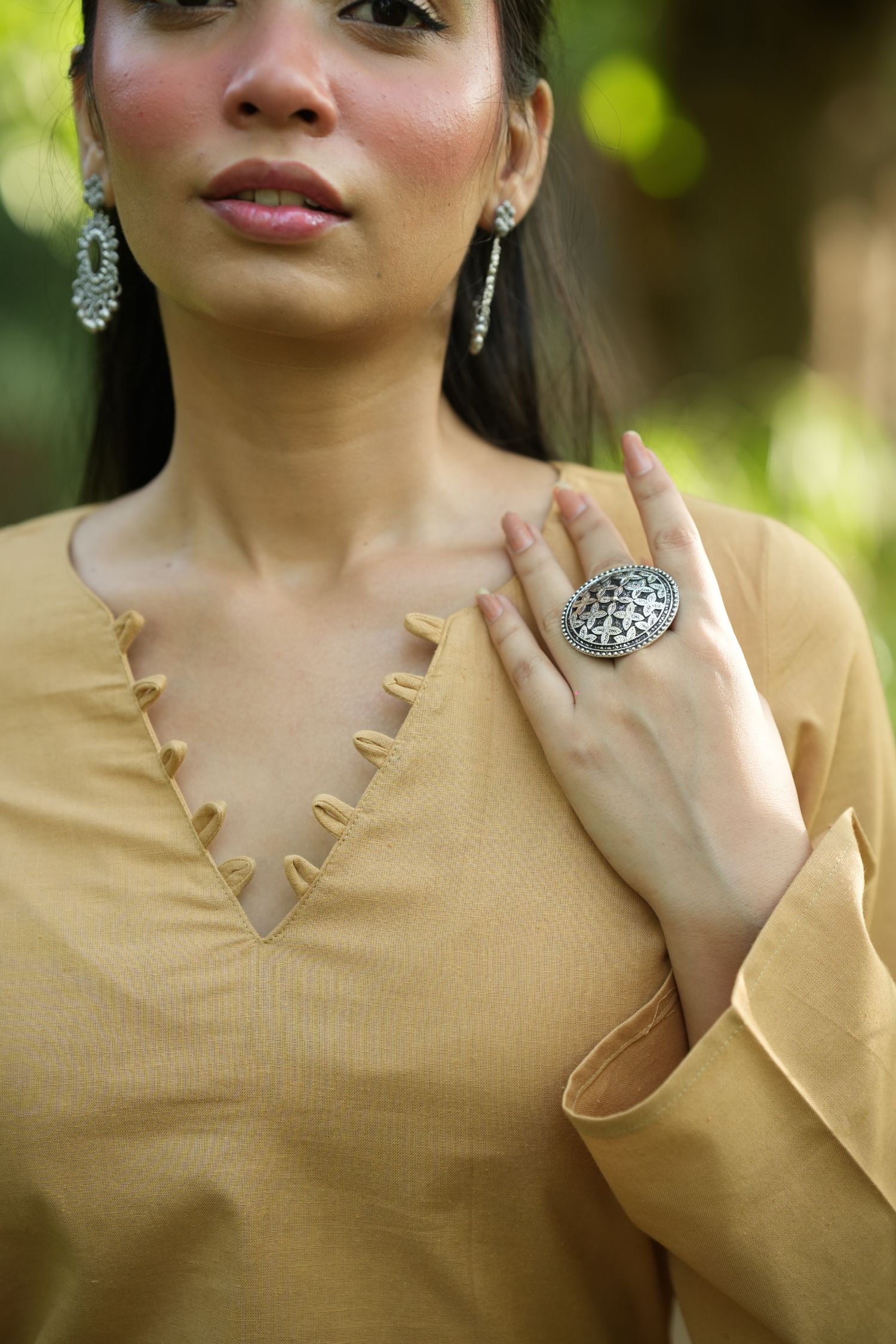 Yellow Solid Lupi Kurti