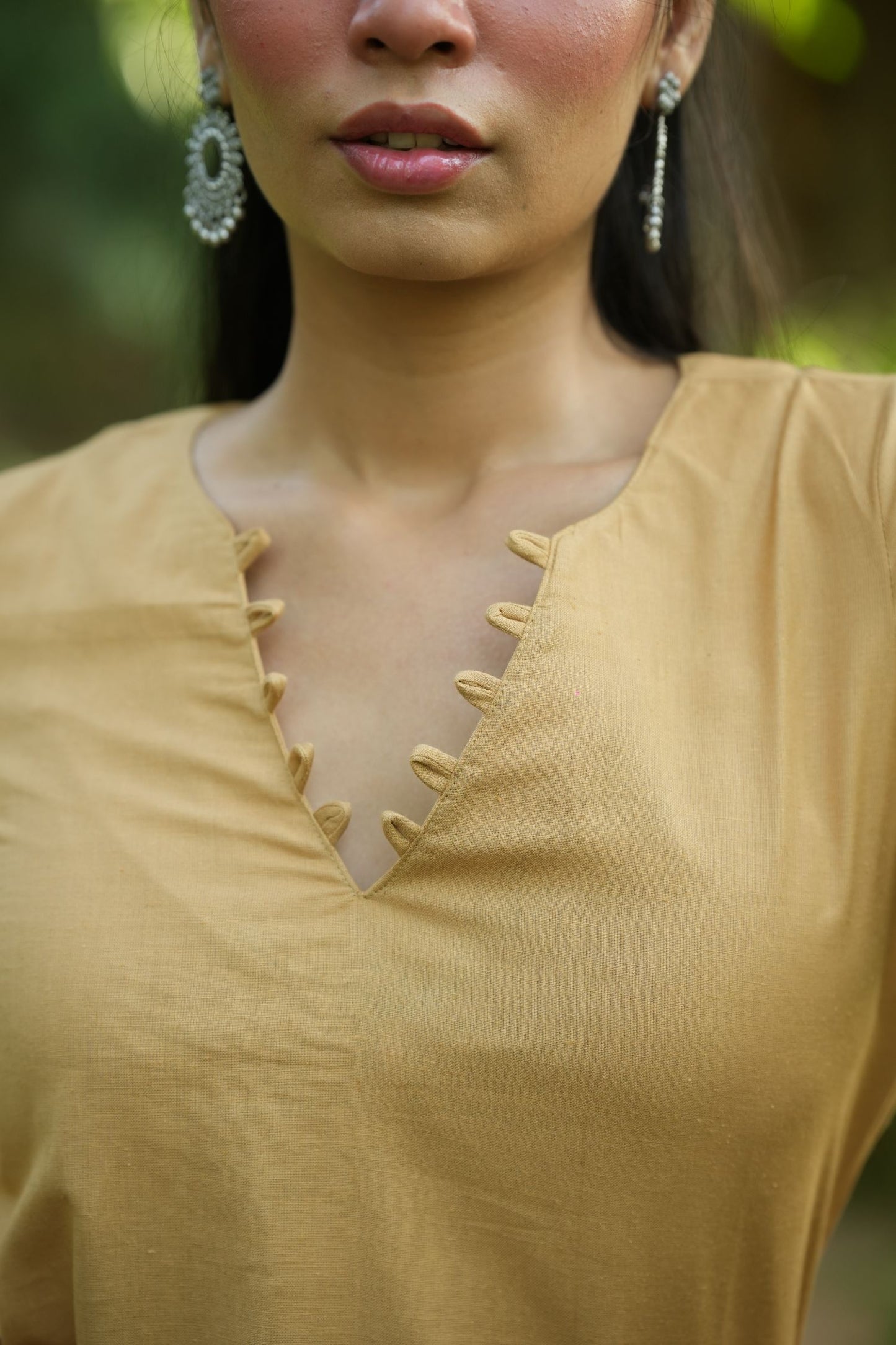 Yellow Solid Lupi Kurti