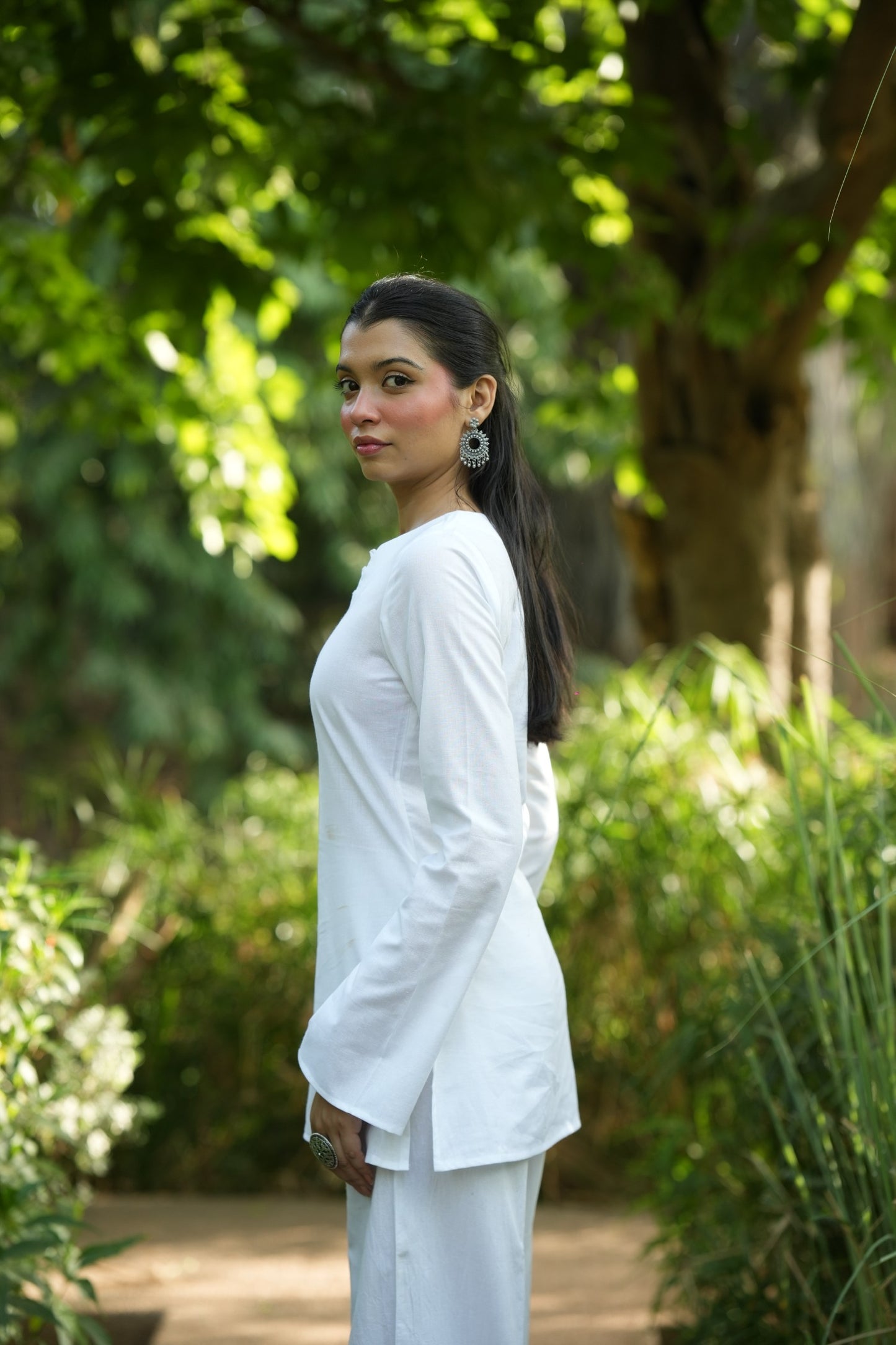 White Solid Lupi Kurti