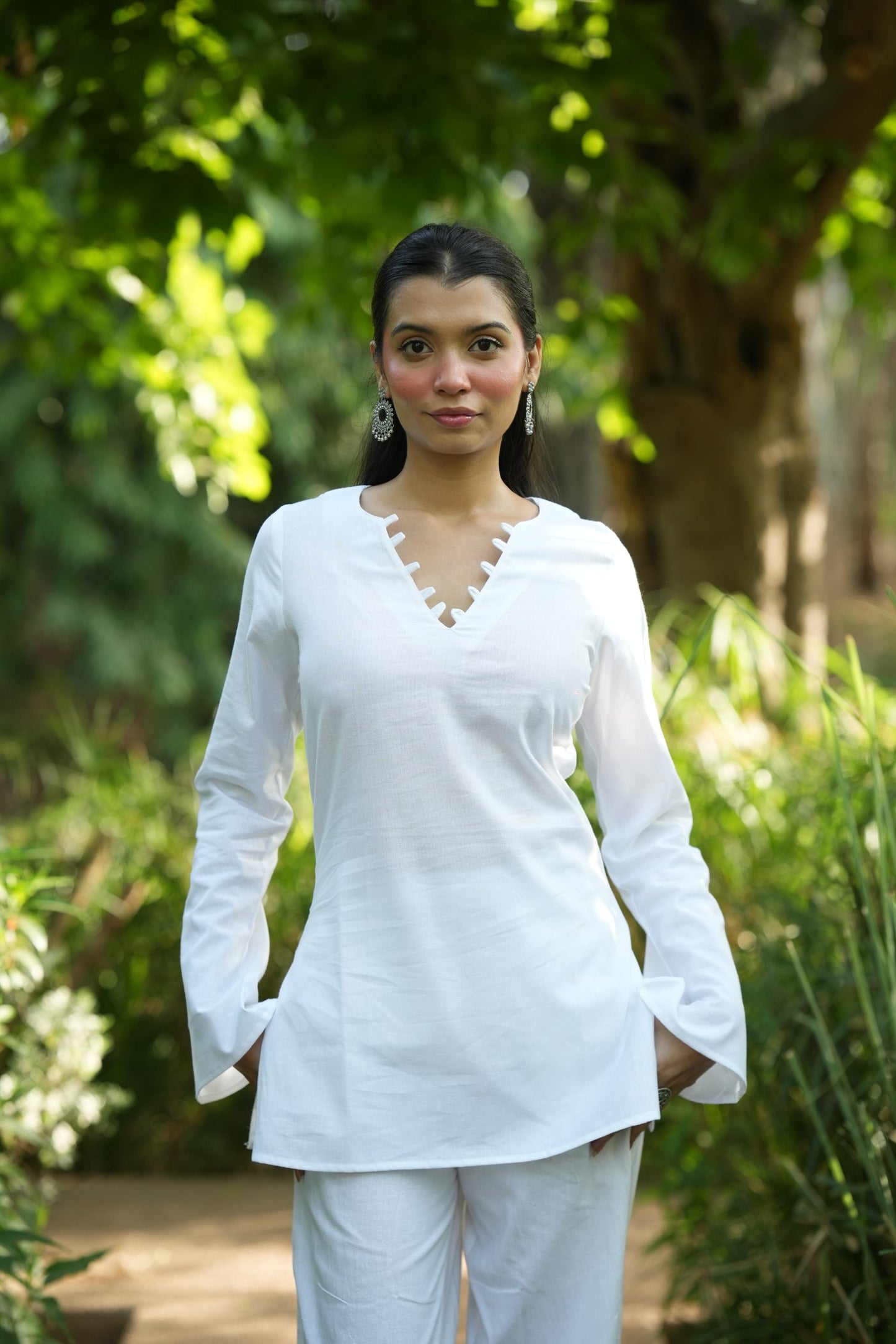White Solid Lupi Kurti