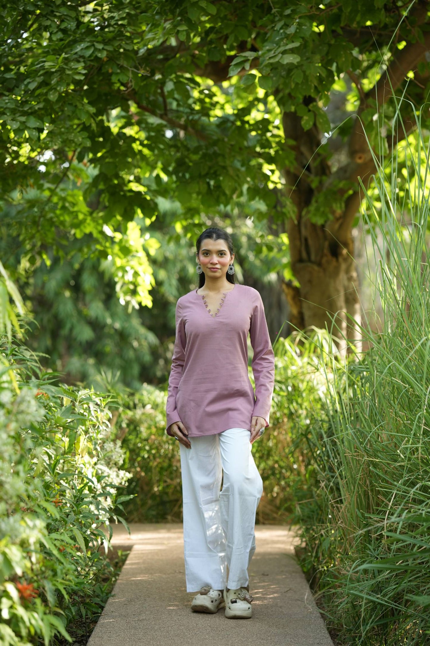 Pink Solid Lupi Kurti