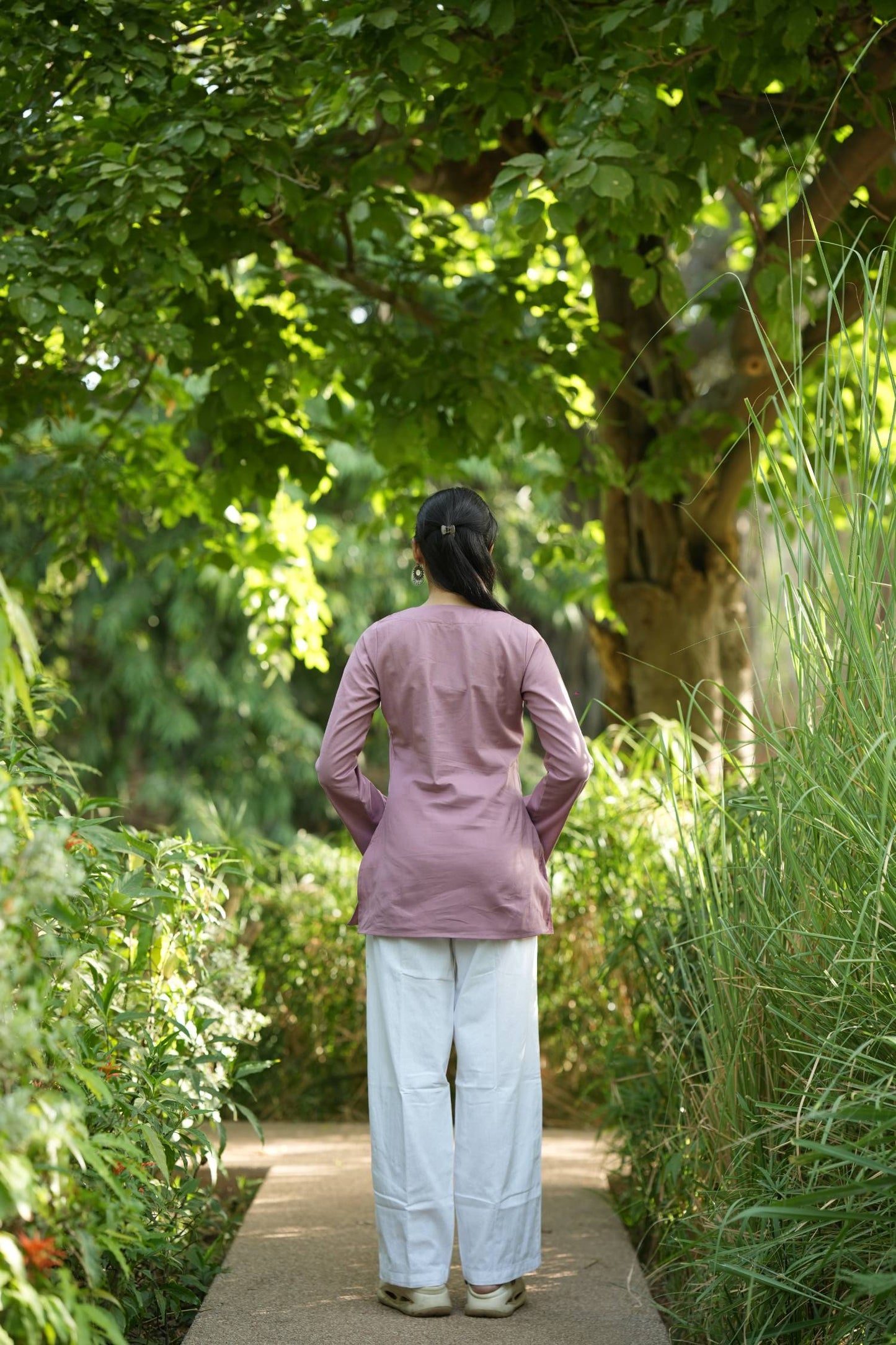 Pink Solid Lupi Kurti