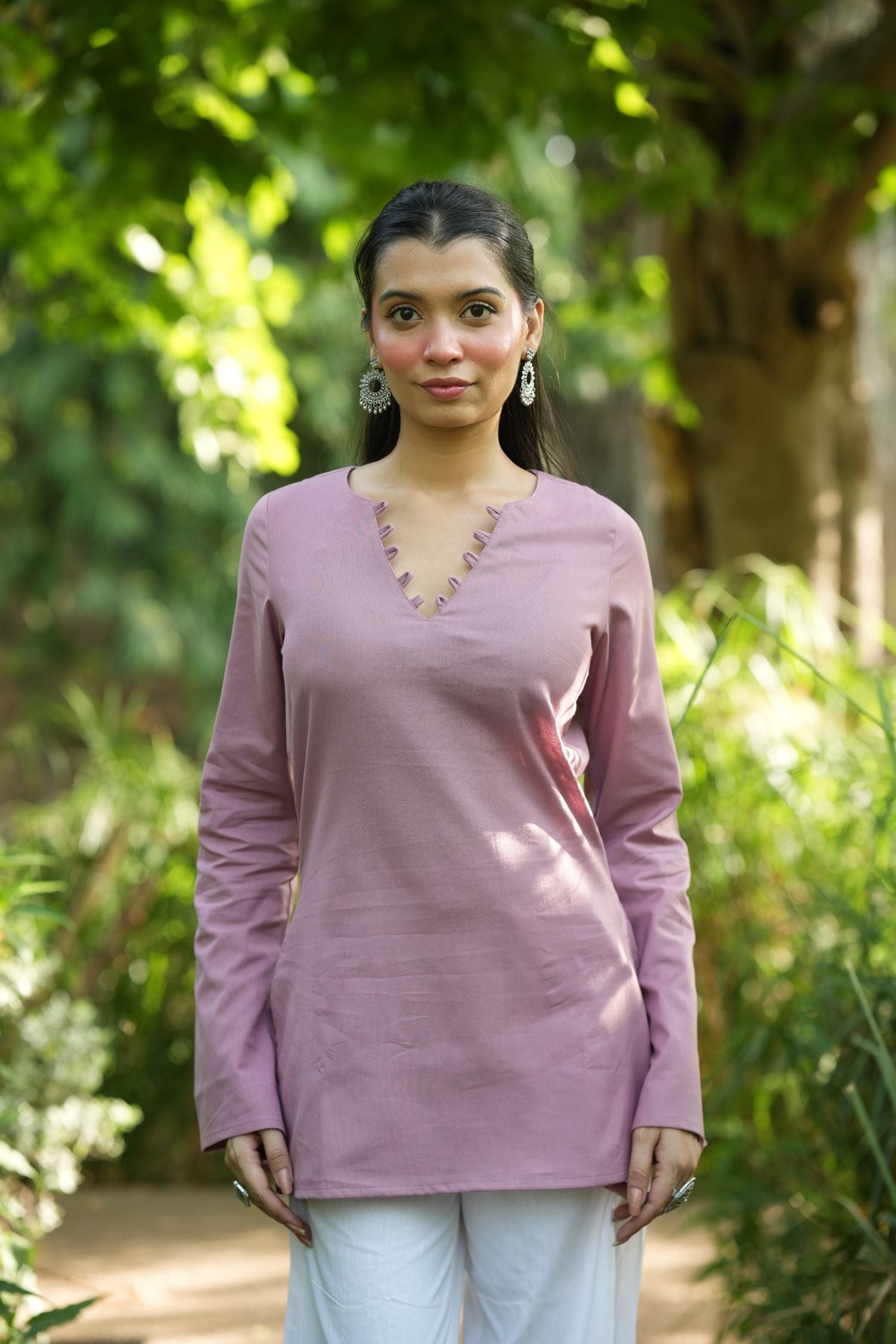 Pink Solid Lupi Kurti