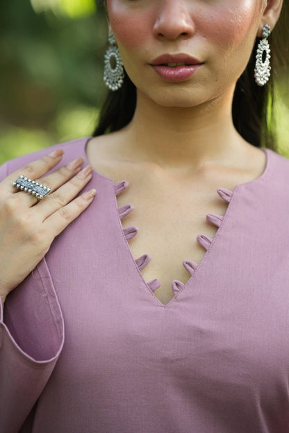 Pink Solid Lupi Kurti