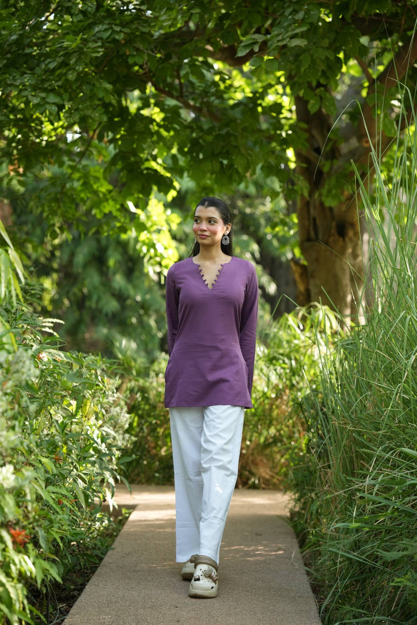 Purple Solid Lupi Kurti