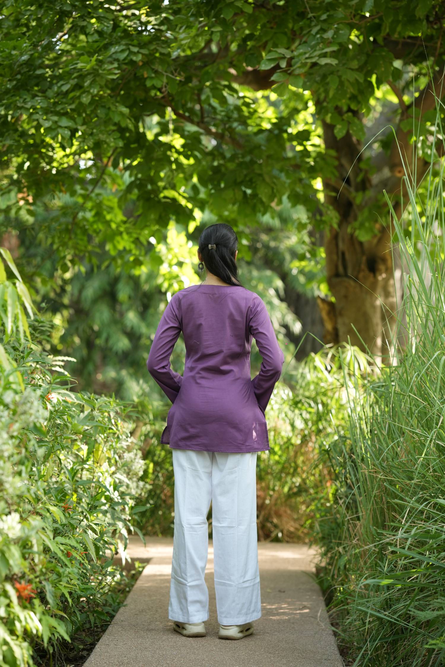 Purple Solid Lupi Kurti