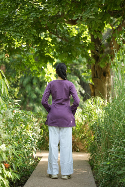 Purple Solid Lupi Kurti