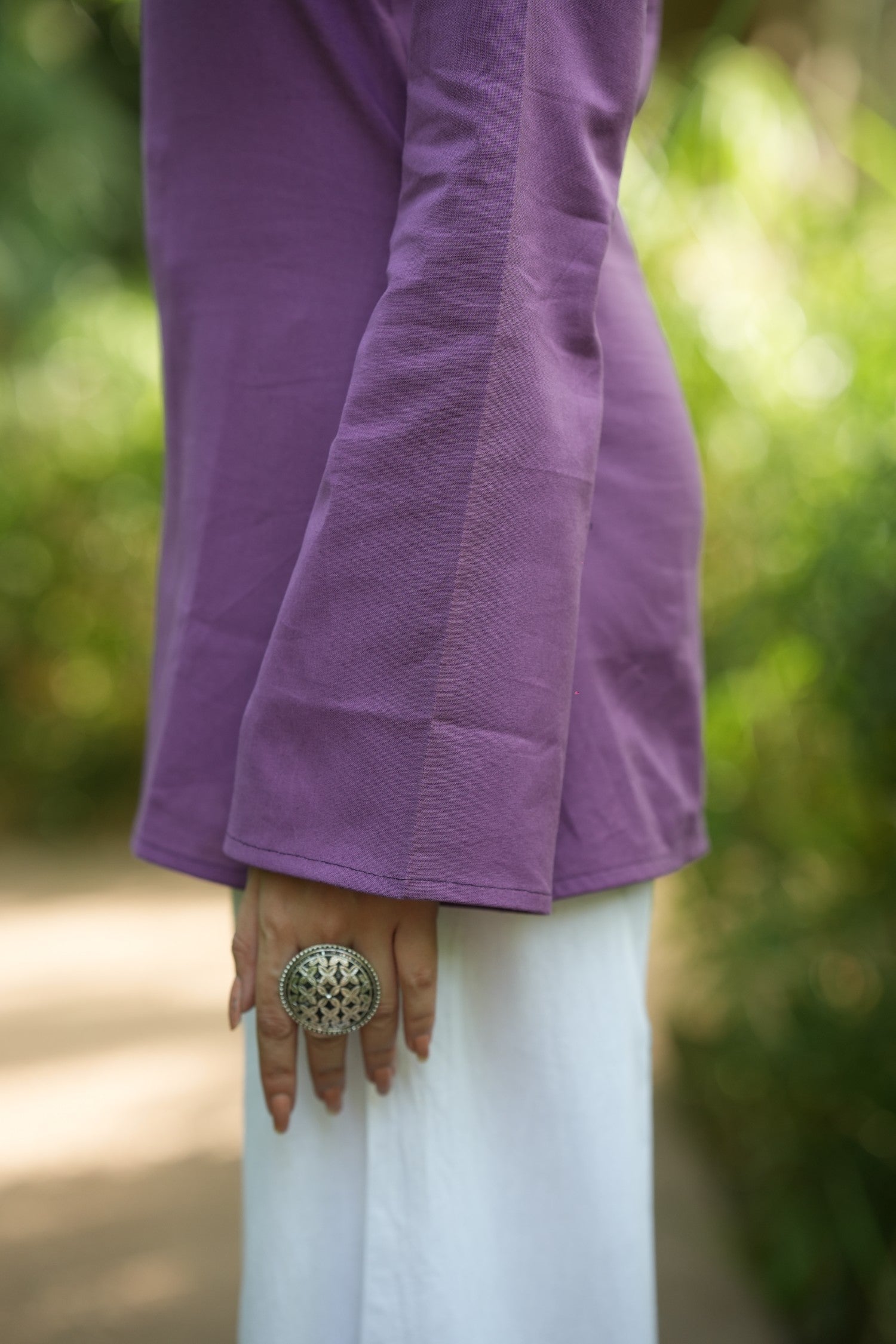 Purple Solid Lupi Kurti