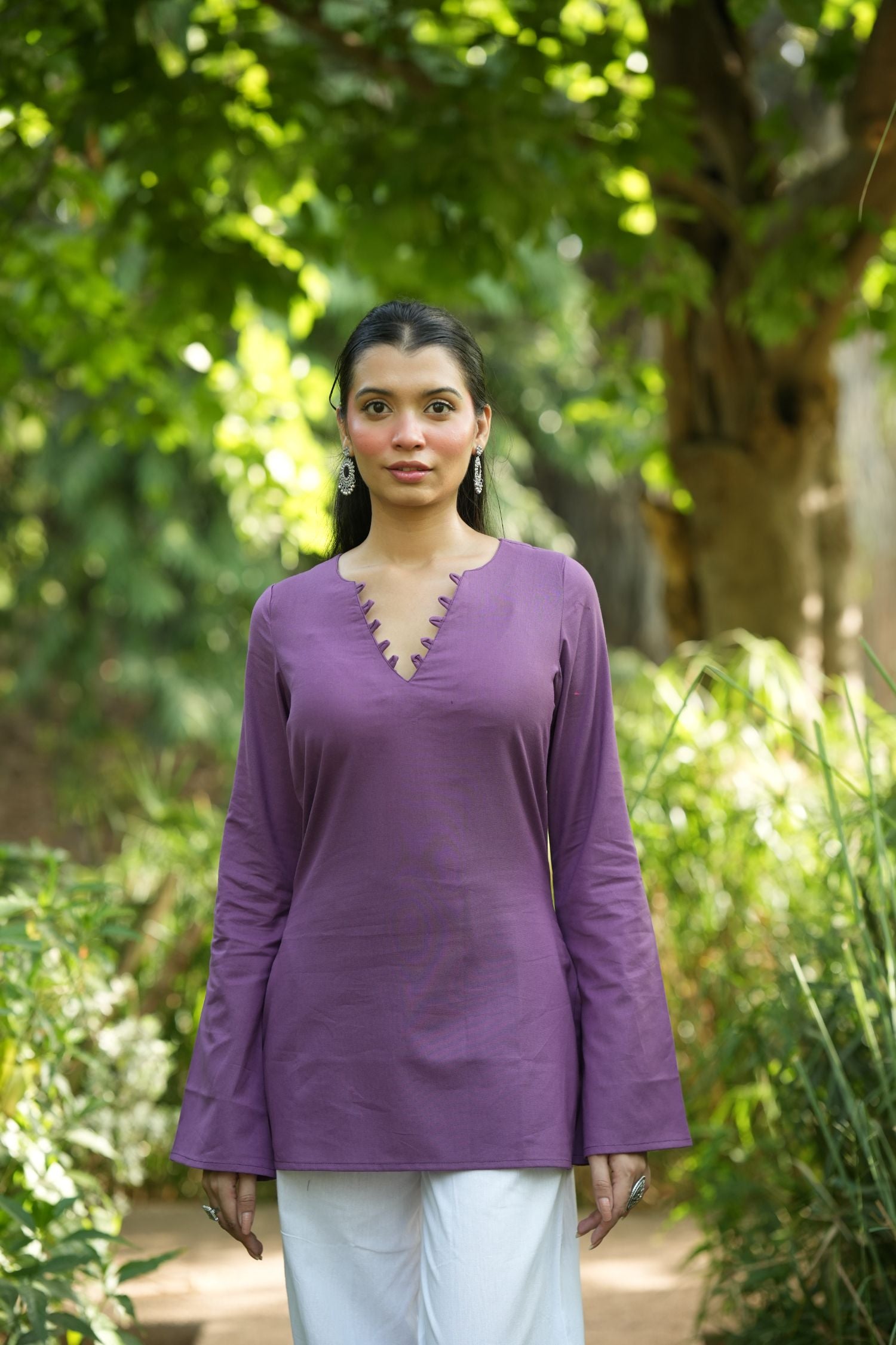 Purple Solid Lupi Kurti