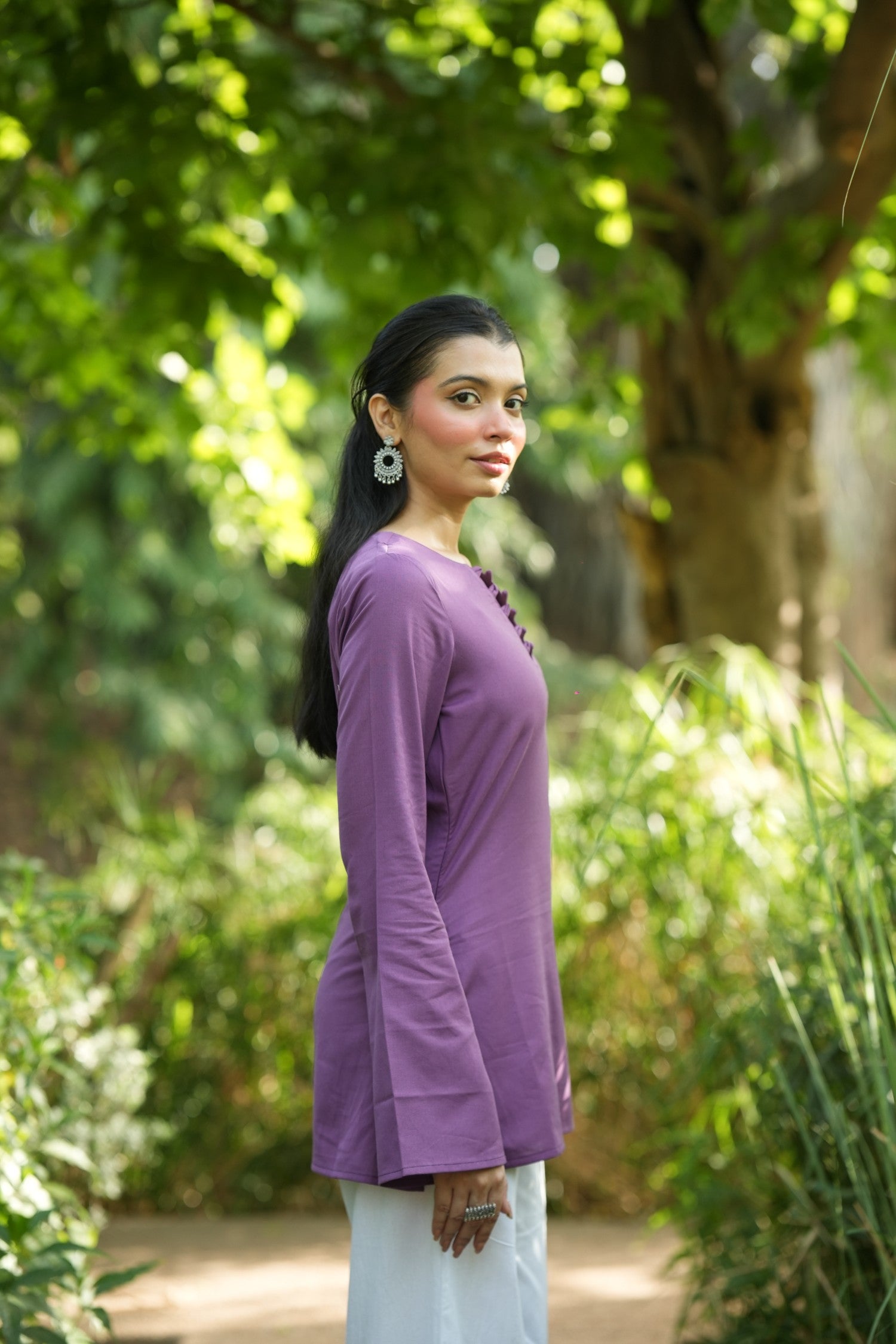 Purple Solid Lupi Kurti