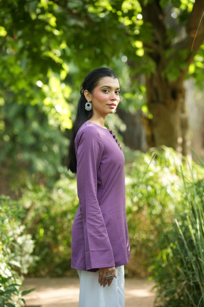 Purple Solid Lupi Kurti
