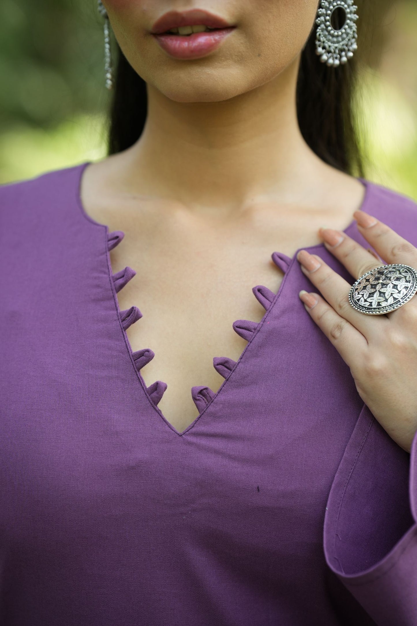 Purple Solid Lupi Kurti