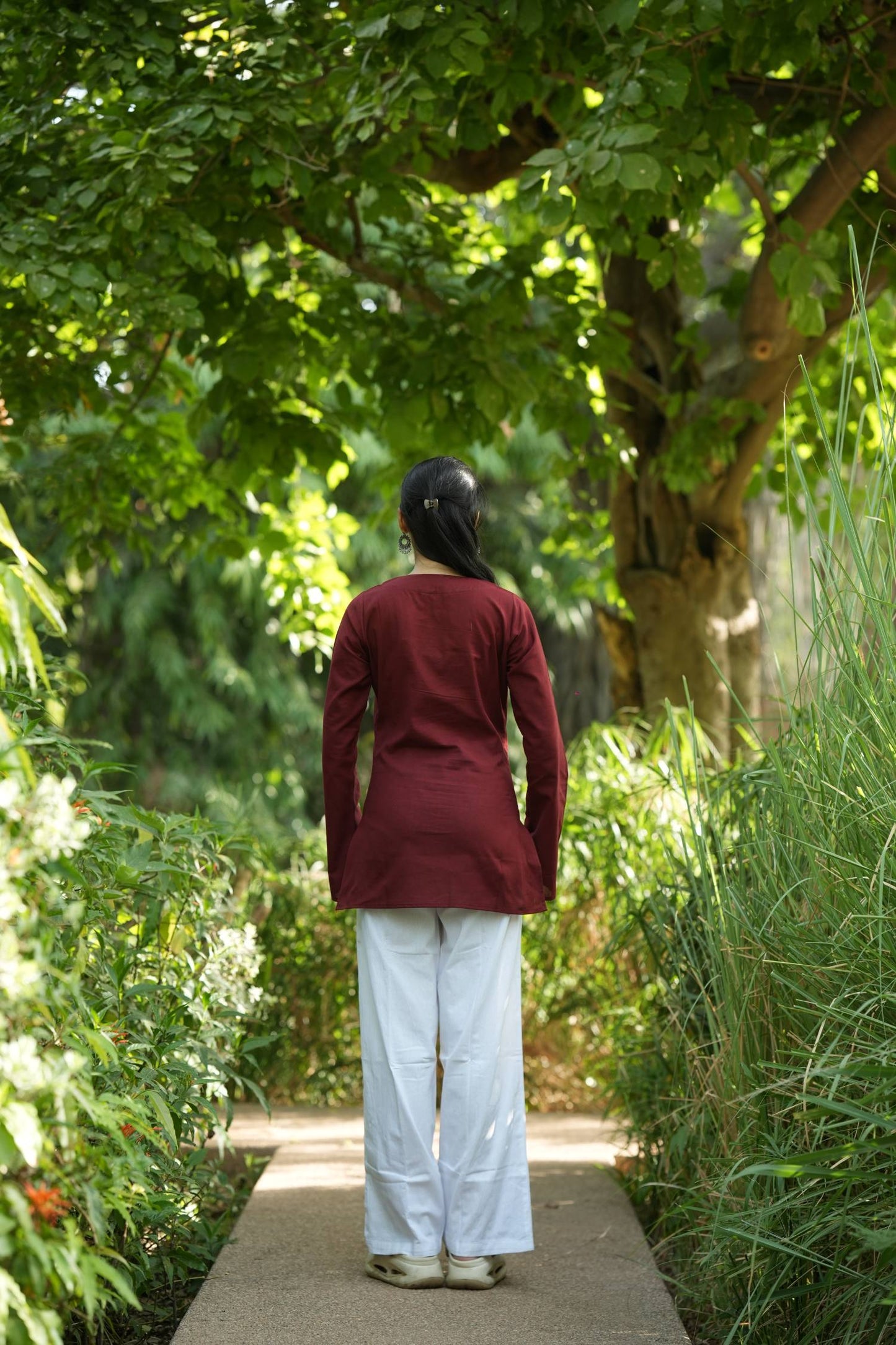 Maroon Solid Lupi Kurti