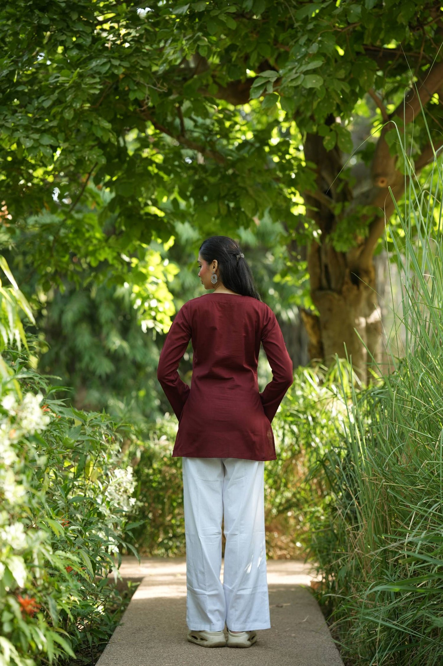 Maroon Solid Lupi Kurti