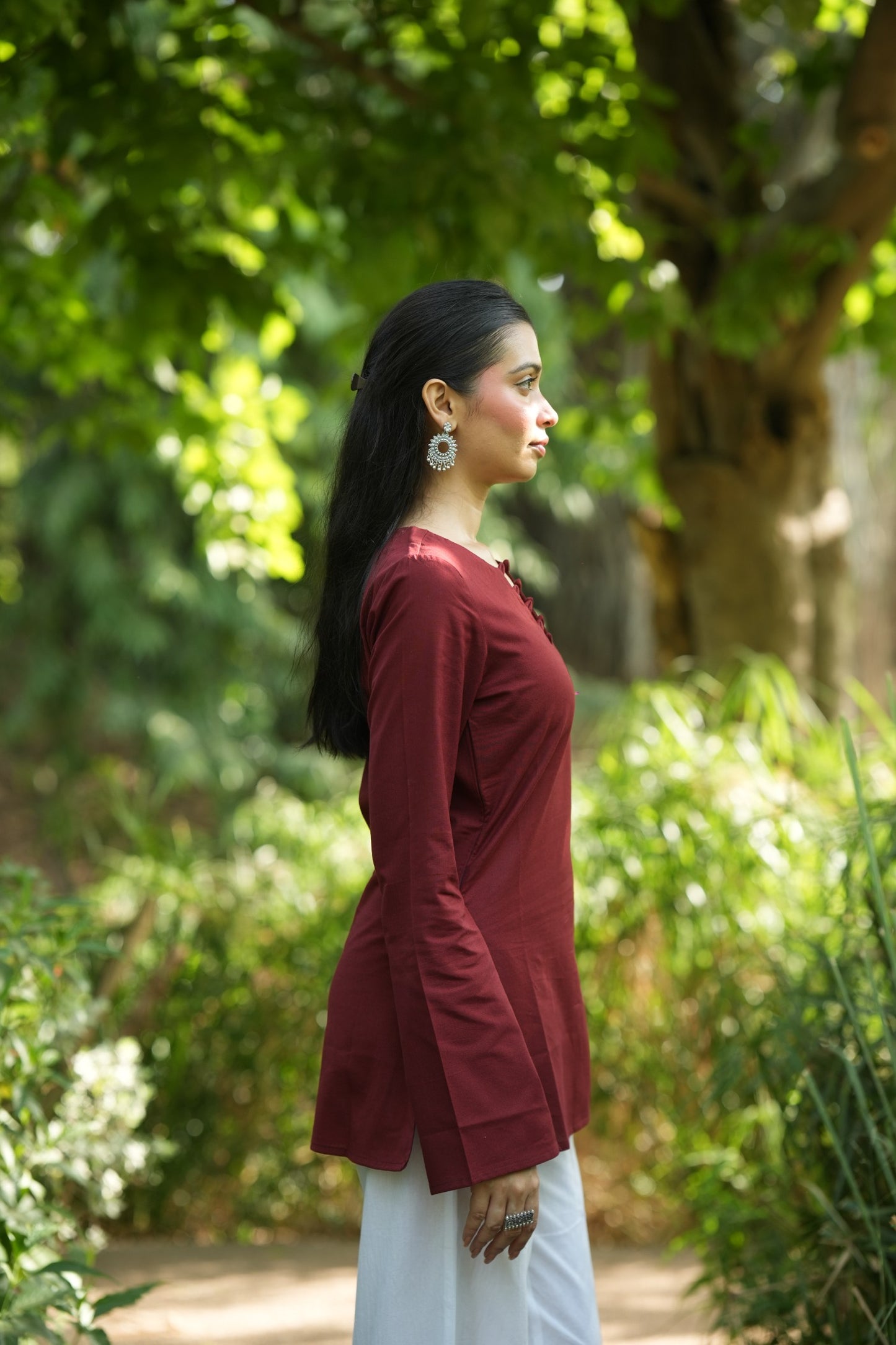 Maroon Solid Lupi Kurti
