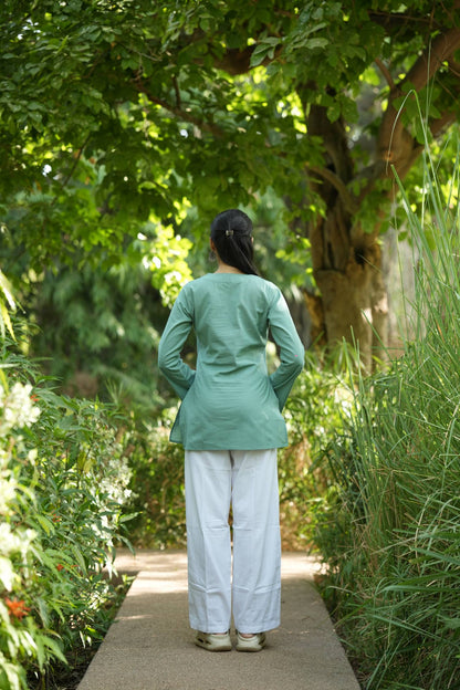 Green Solid Lupi Kurti