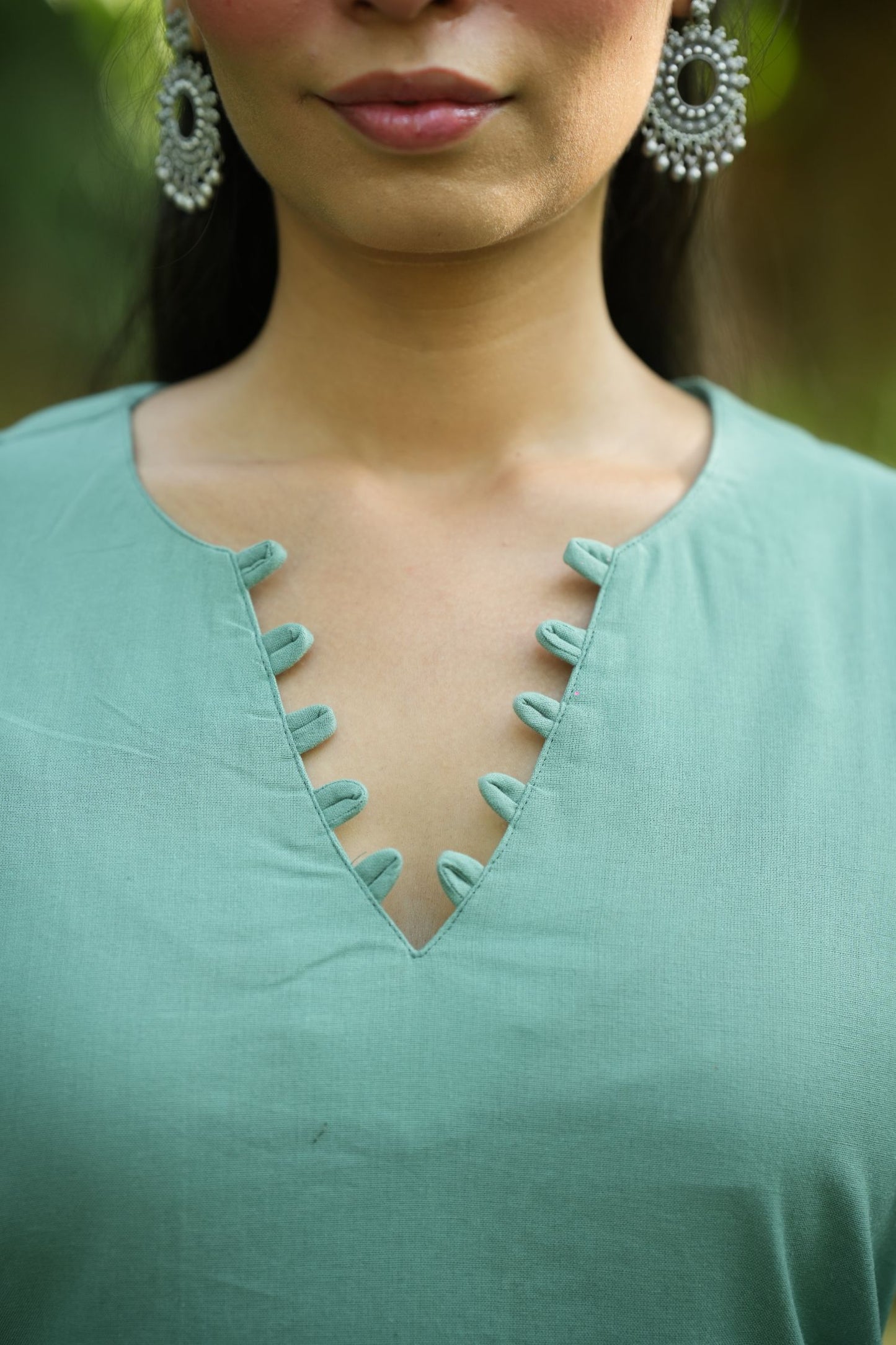 Green Solid Lupi Kurti