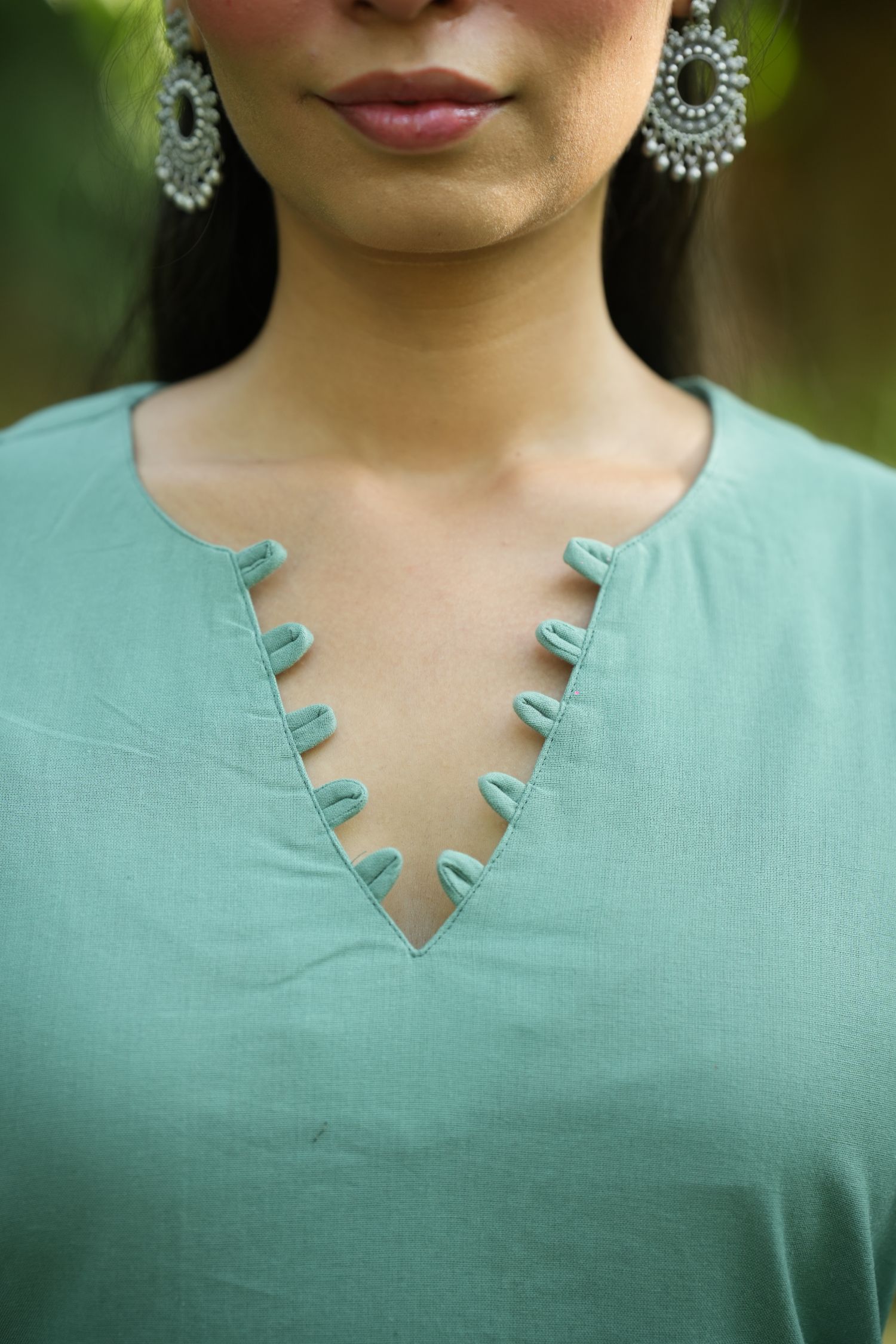 Green Solid Lupi Kurti