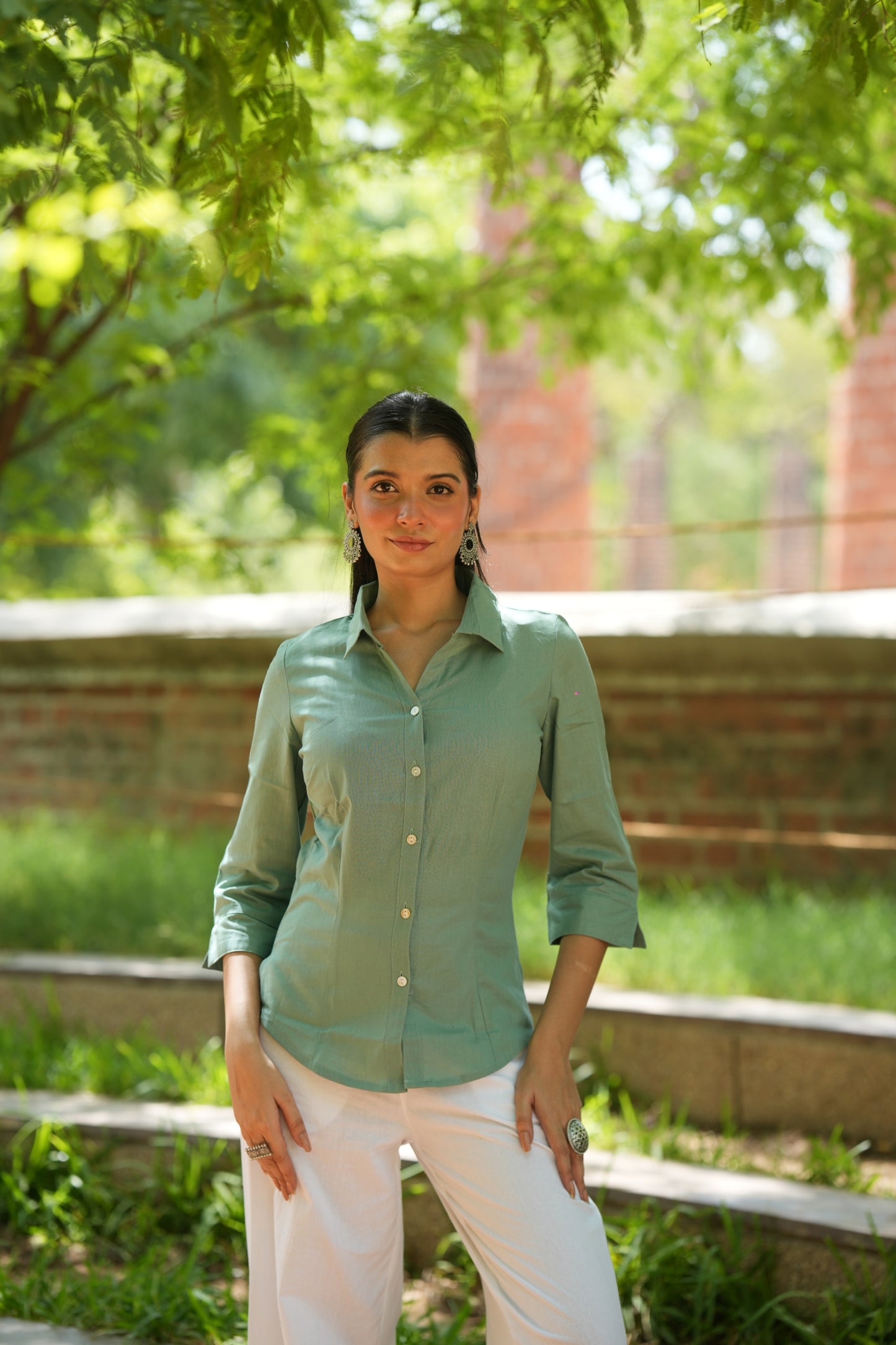 Green Cotton Shirt