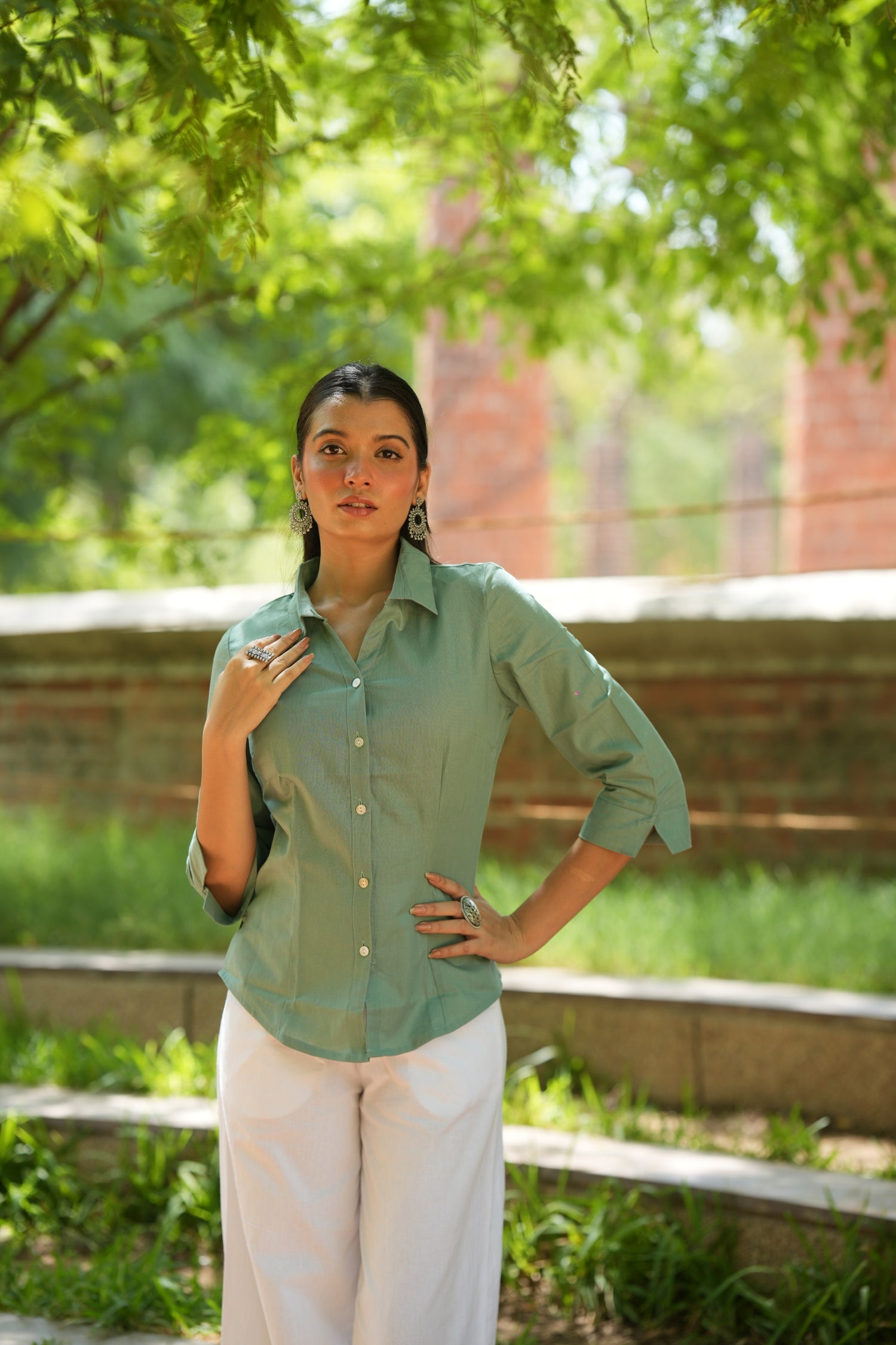 Green Cotton Shirt